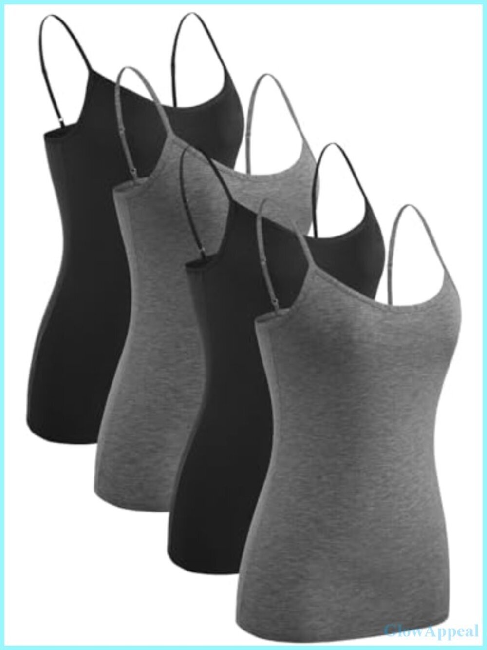 4 Pack Women Camisole Basic Undershirt Adjustable Spaghetti Strap Tank Top
